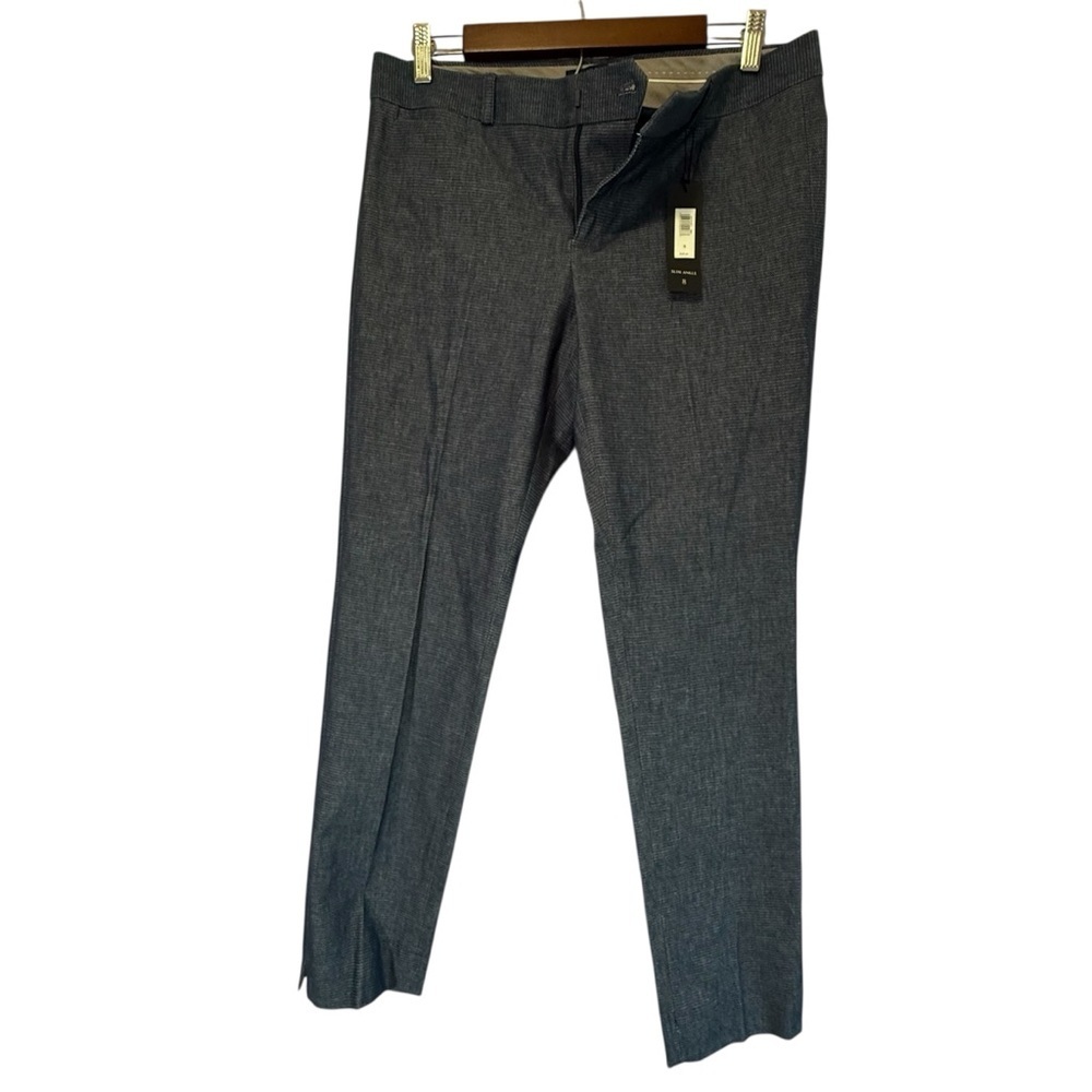 NWT Banana Republic Slim Ankle Sloan Low Rise Textured Blue Work Pants Size 8